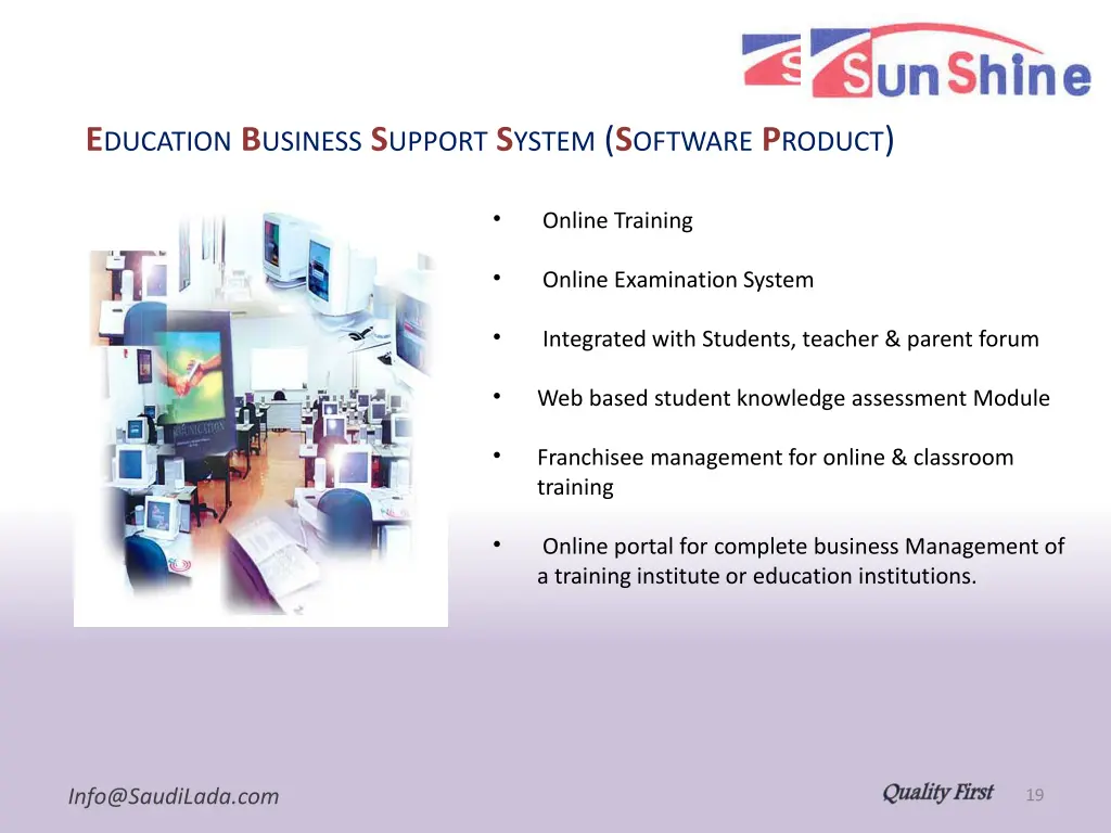 e ducation b usiness s upport s ystem s oftware