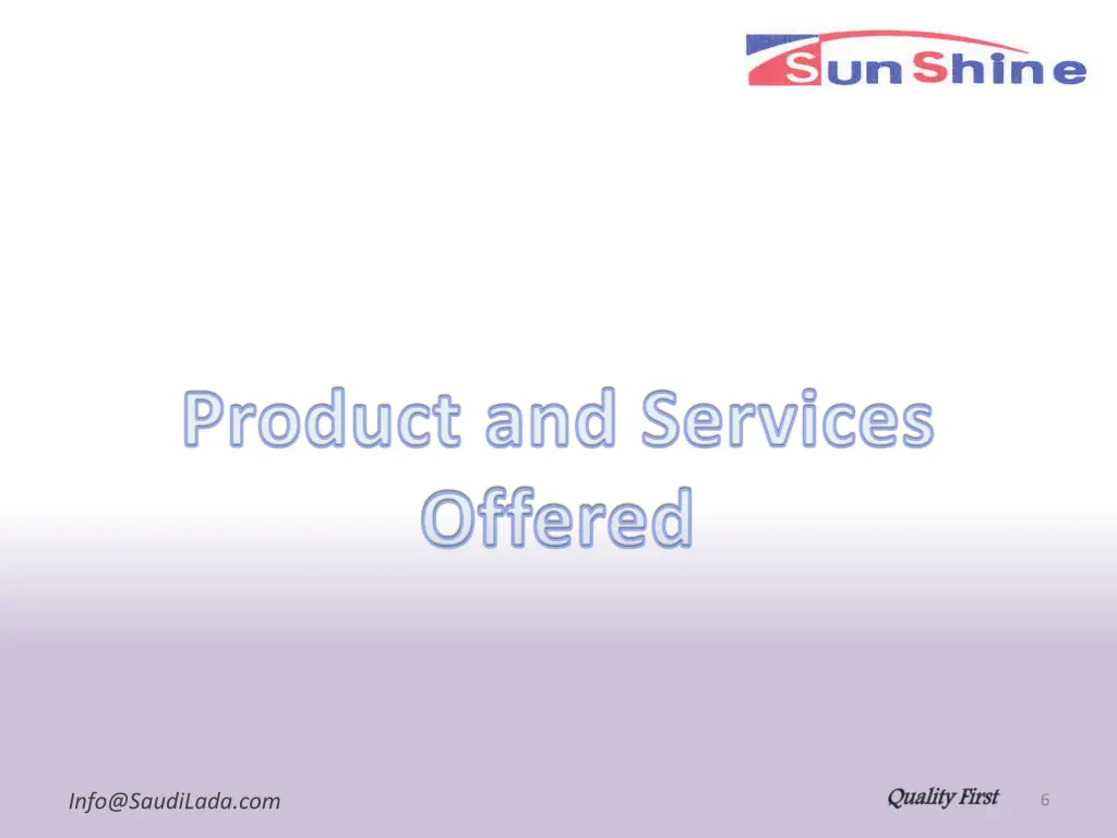 product and services offered