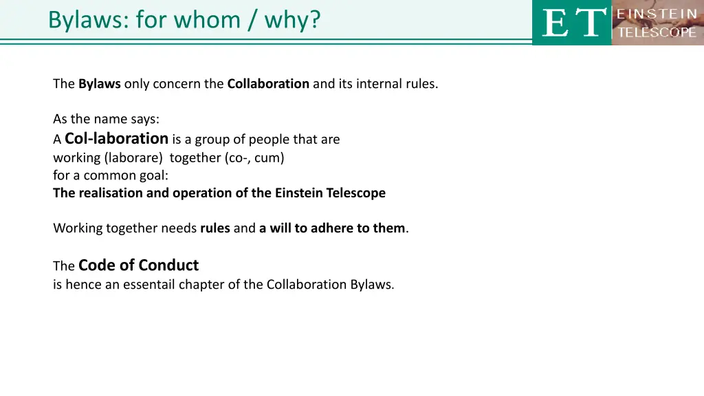 bylaws for whom why