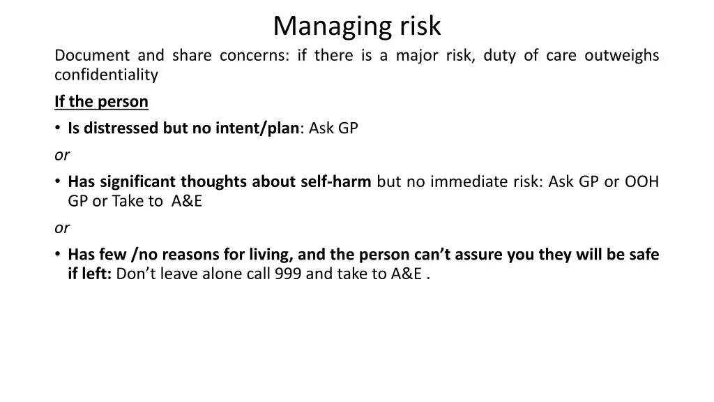 managing risk