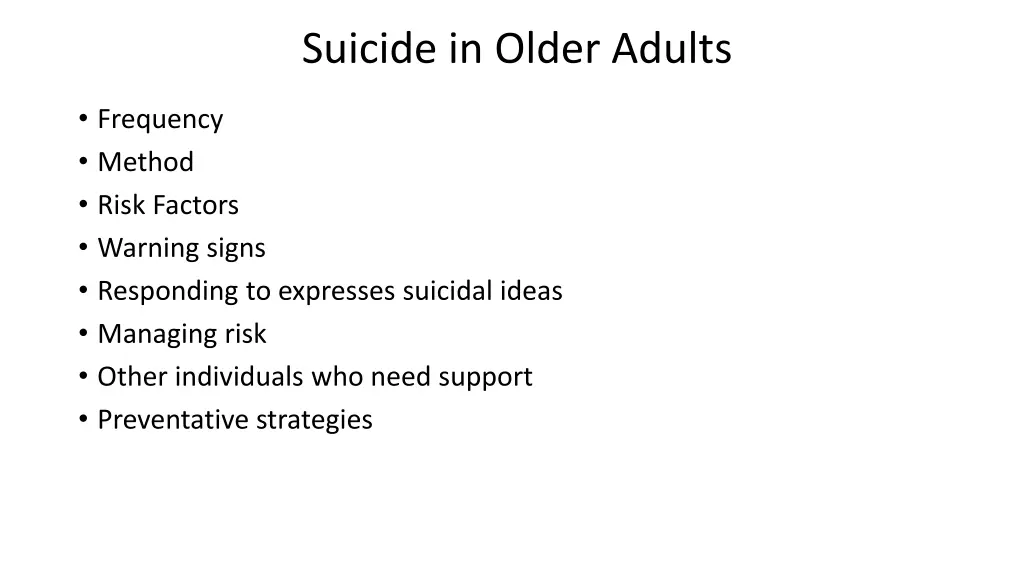 suicide in older adults