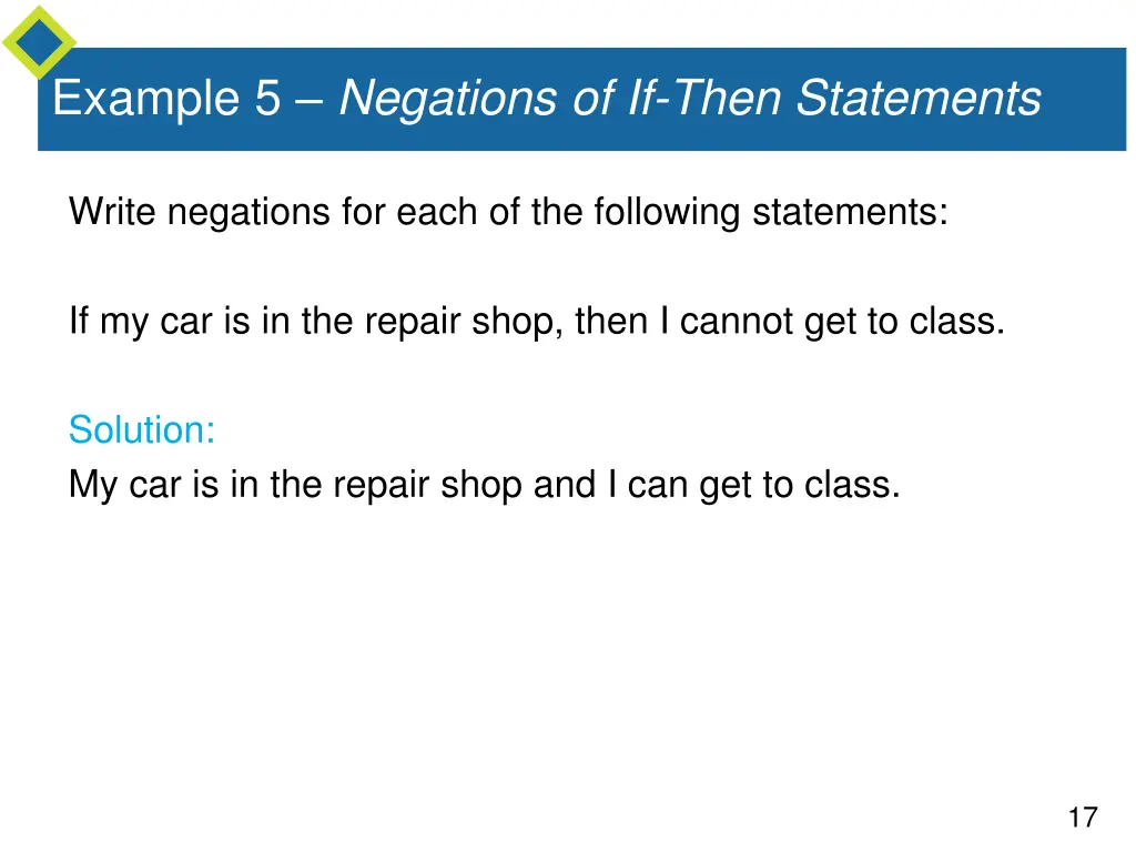 example 5 negations of if then statements