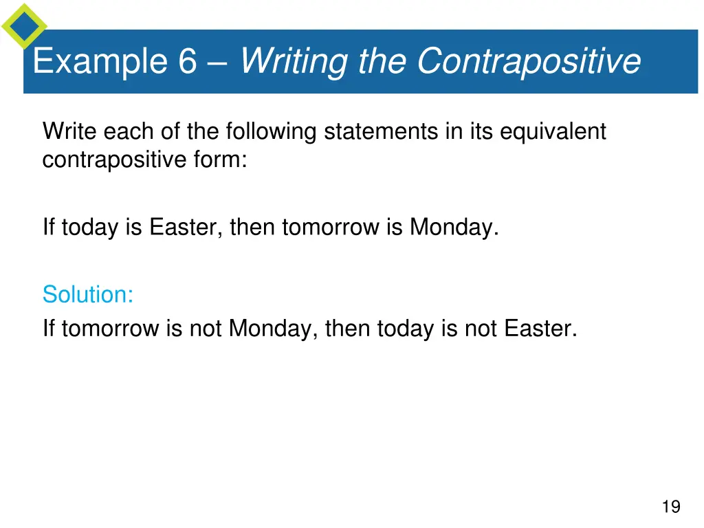 example 6 writing the contrapositive