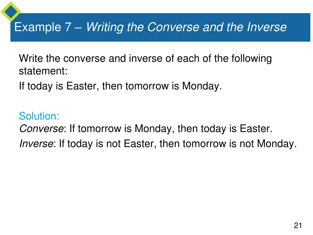 example 7 writing the converse and the inverse