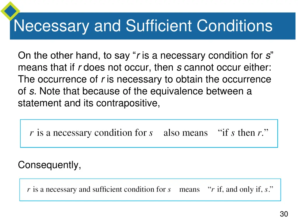 necessary and sufficient conditions 1