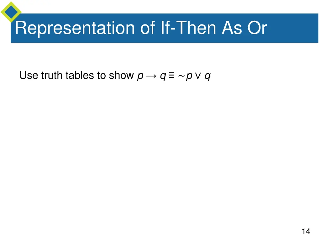 representation of if then as or