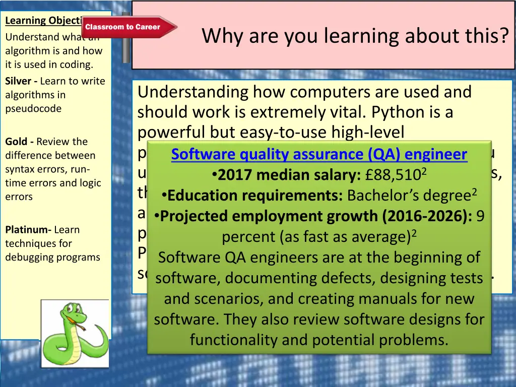 learning objectives understand what an algorithm 2