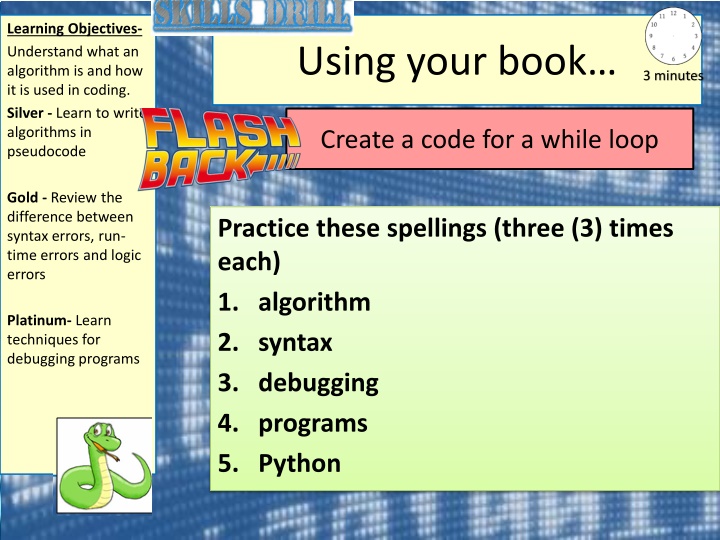 learning objectives understand what an algorithm