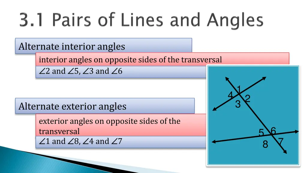 alternate interior angles interior angles