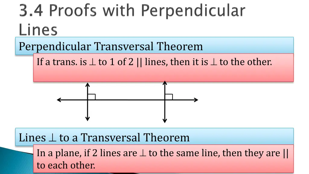 perpendicular transversal theorem if a trans