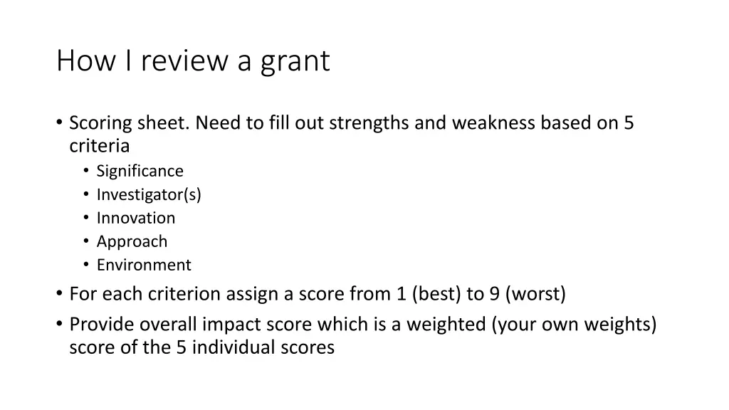 how i review a grant