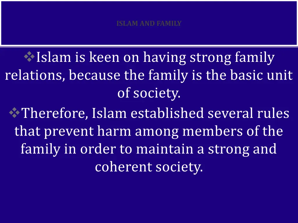 islam and family