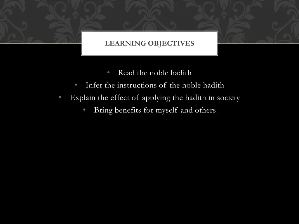 learning objectives