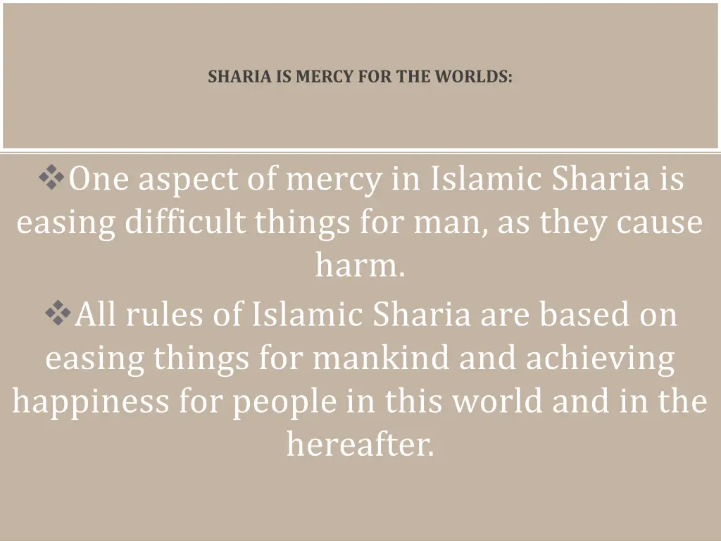 sharia is mercy for the worlds