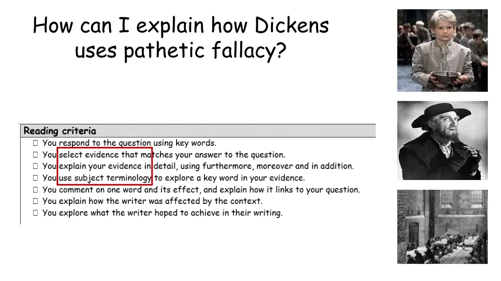 how can i explain how dickens uses pathetic