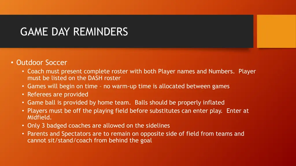 game day reminders