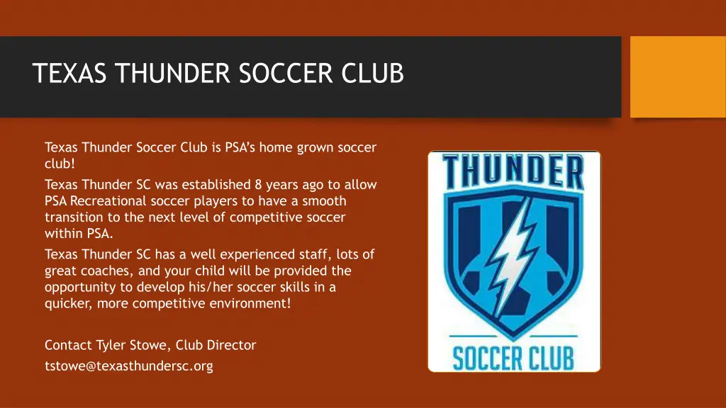 texas thunder soccer club