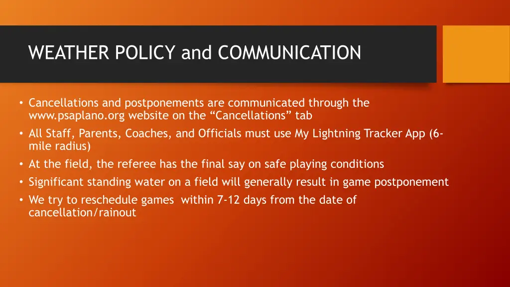 weather policy and communication