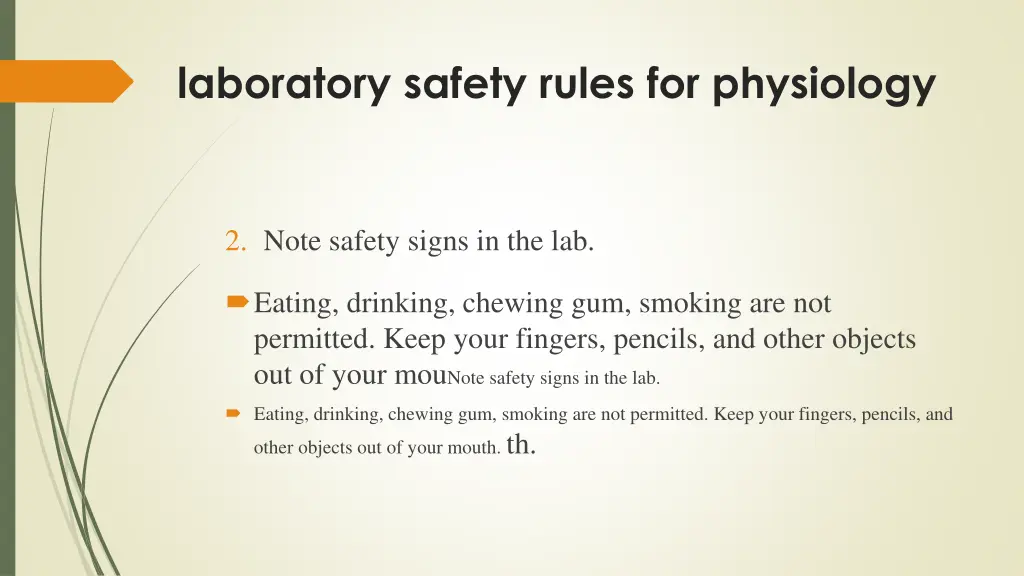 laboratory safety rules for physiology 2