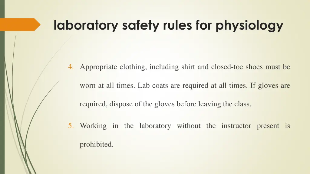 laboratory safety rules for physiology 3