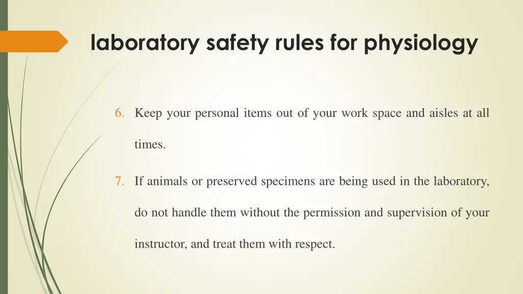 laboratory safety rules for physiology 4