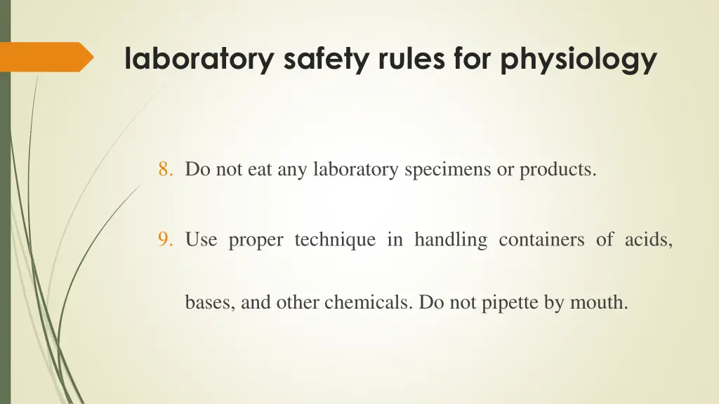 laboratory safety rules for physiology 5