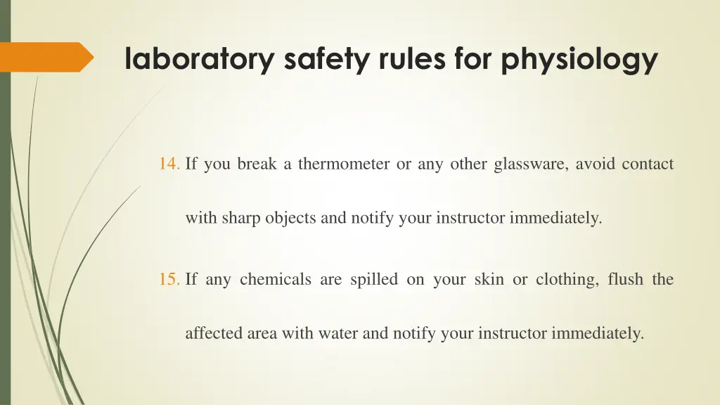 laboratory safety rules for physiology 8