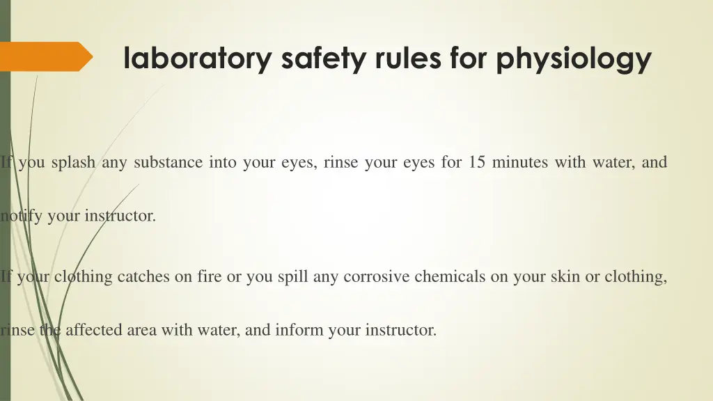 laboratory safety rules for physiology 9