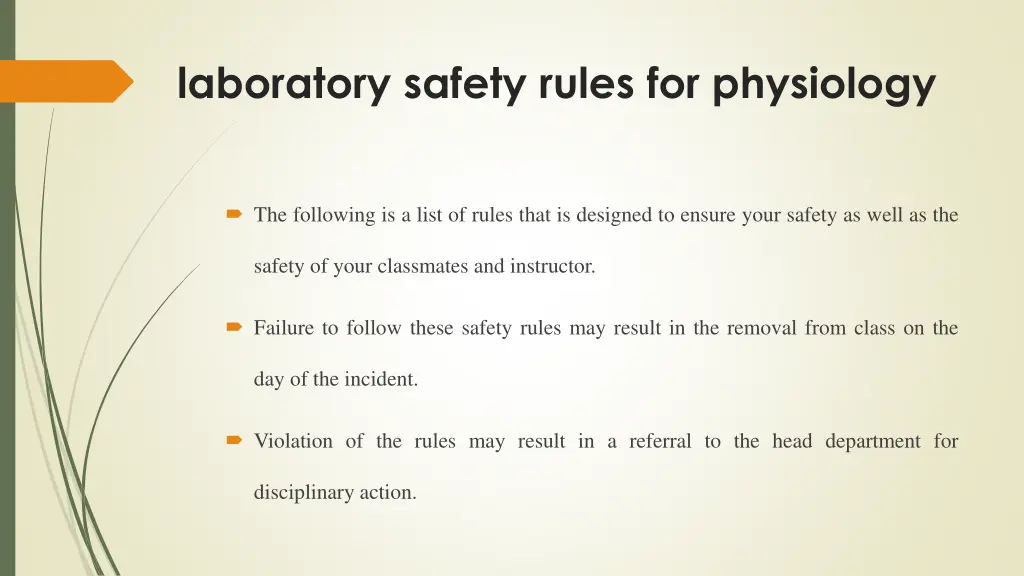 laboratory safety rules for physiology