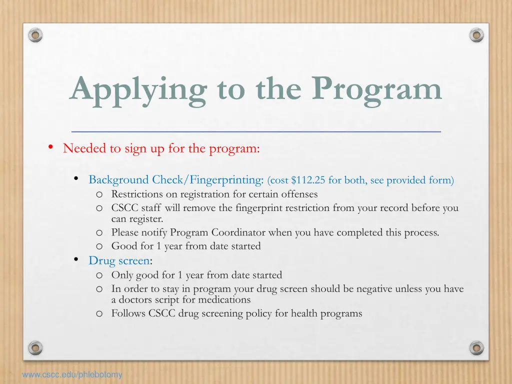 applying to the program 3