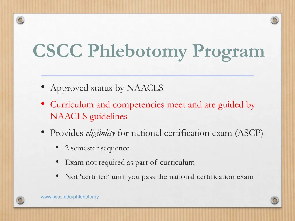 cscc phlebotomy program