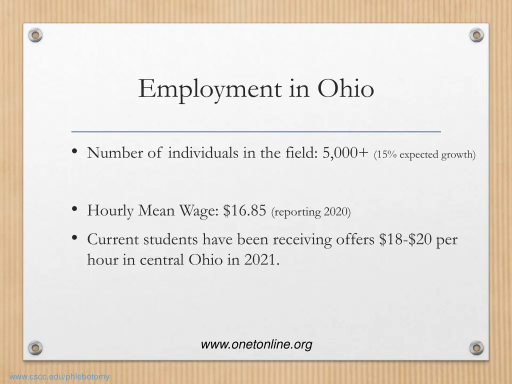 employment in ohio