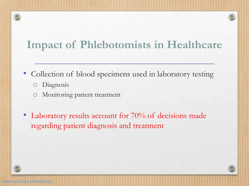 impact of phlebotomists in healthcare