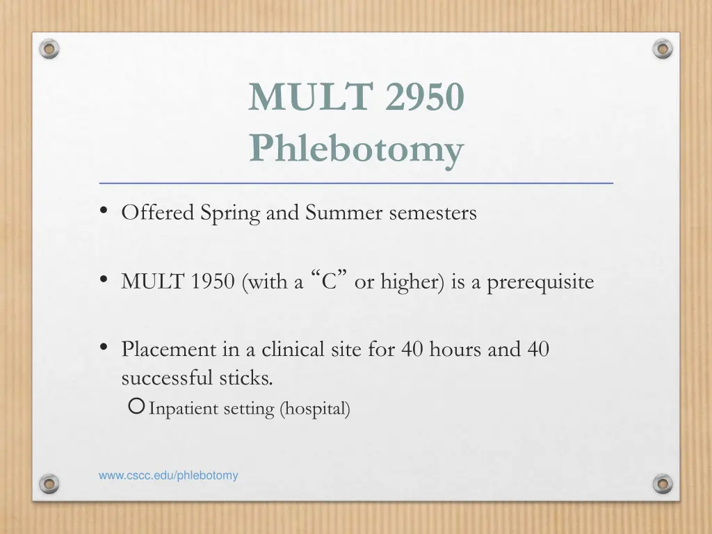 mult 2950 phlebotomy