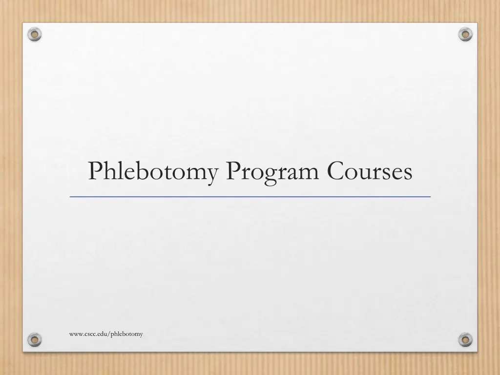 phlebotomy program courses