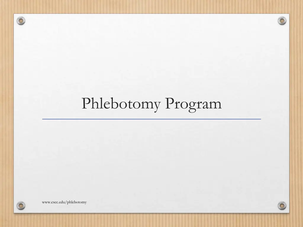 phlebotomy program