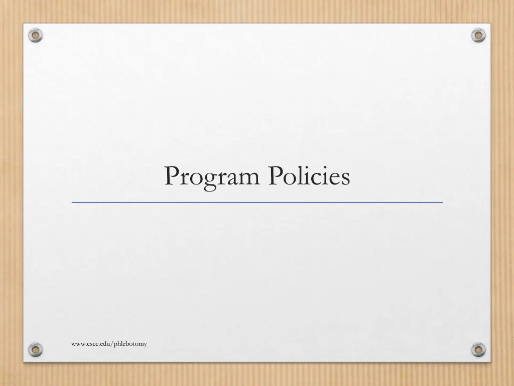 program policies