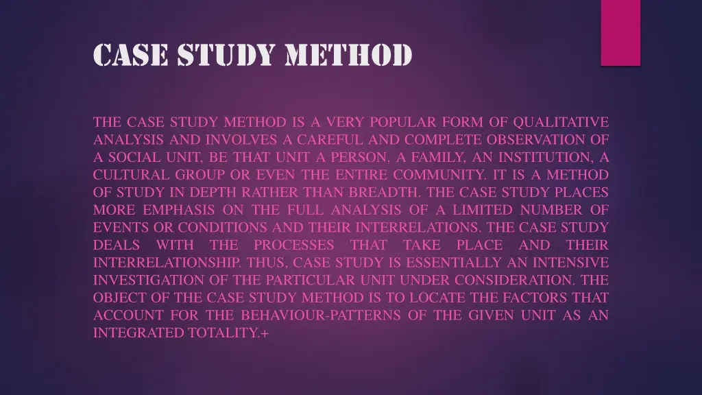 case study method