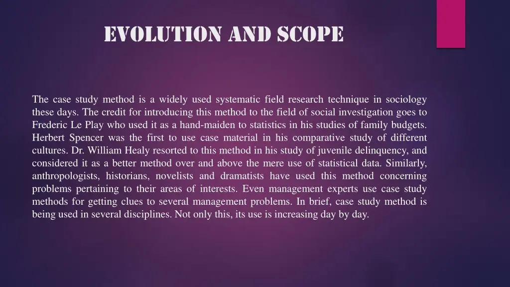 evolution and scope