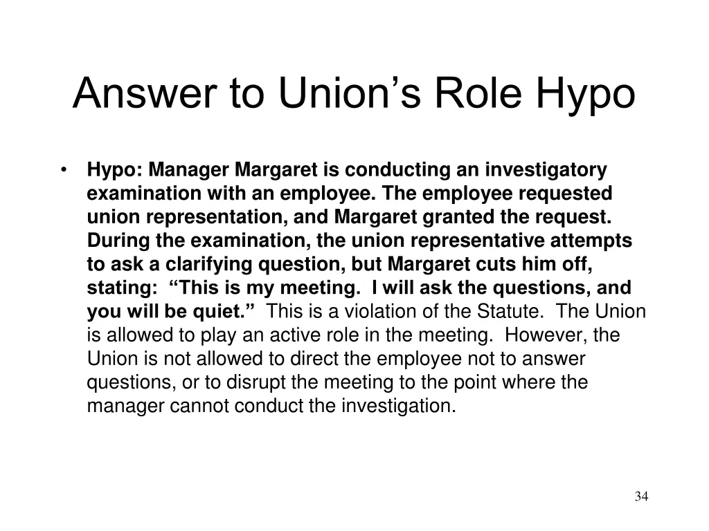 answer to union s role hypo