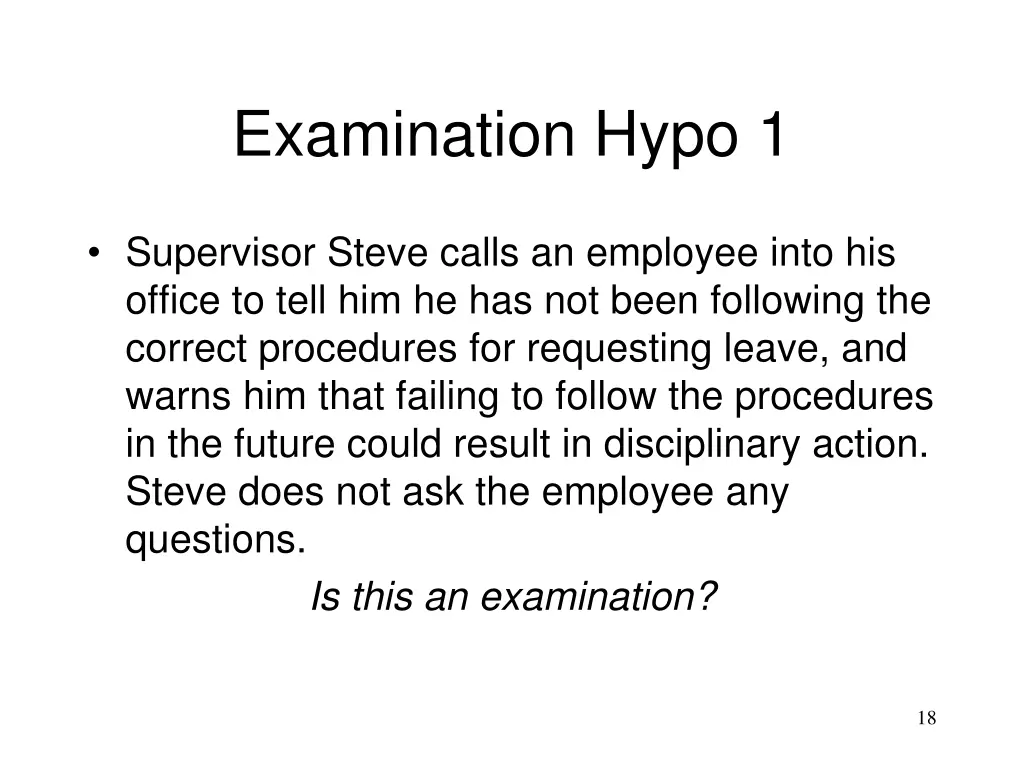 examination hypo 1