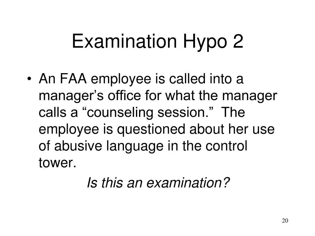 examination hypo 2