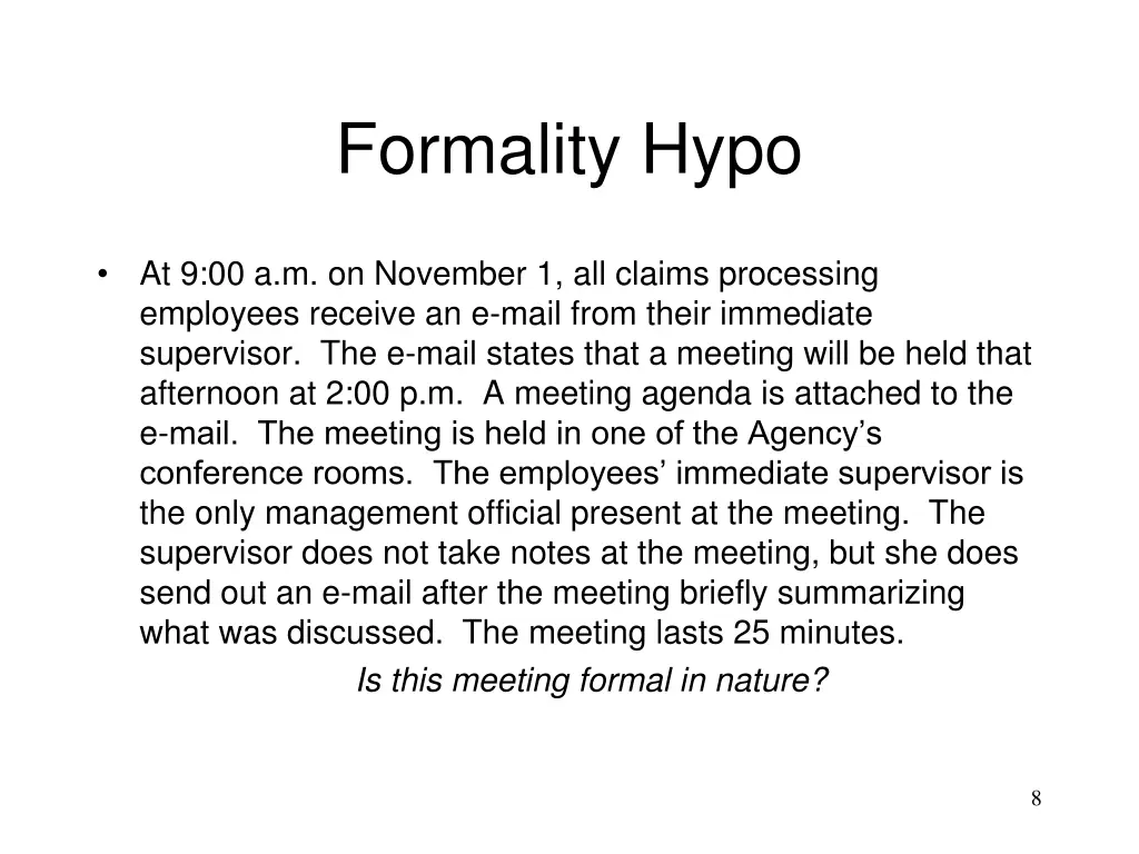 formality hypo