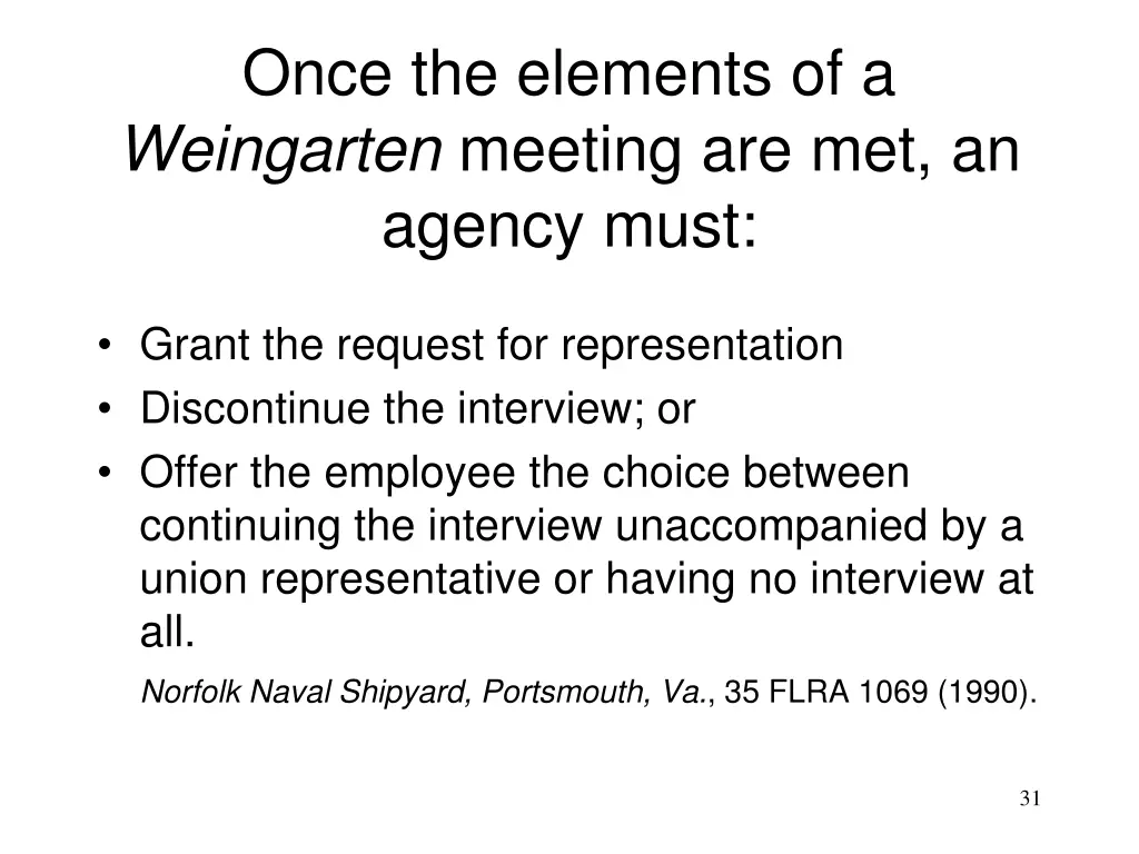 once the elements of a weingarten meeting