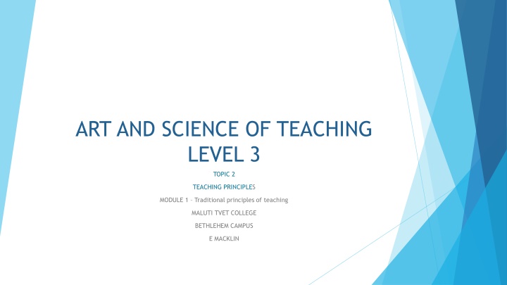 art and science of teaching level 3