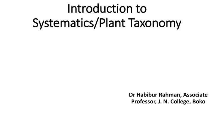 introduction to introduction to systematics plant