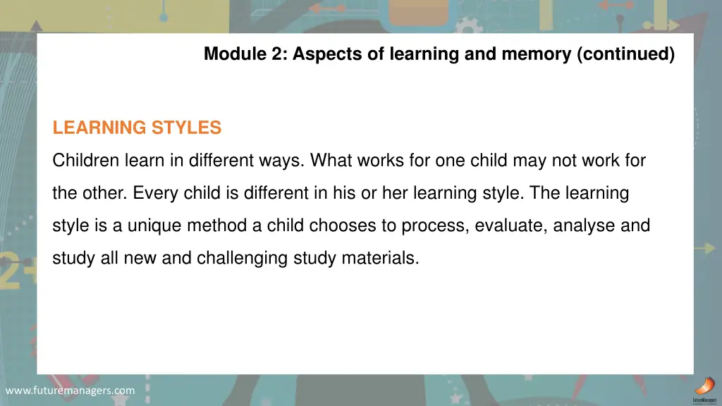 module 2 aspects of learning and memory continued 2