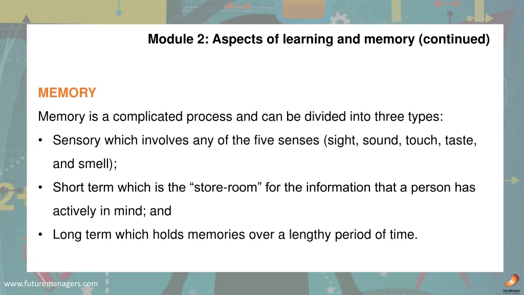 module 2 aspects of learning and memory continued 3