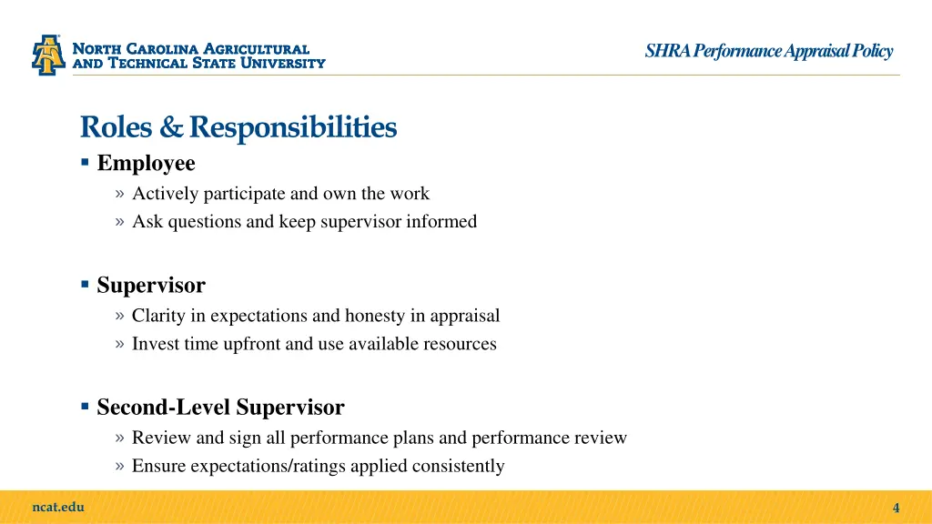 shra performance appraisal policy 2