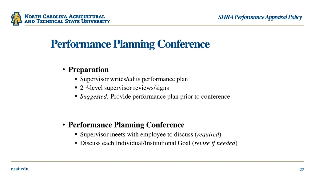 shra performance appraisal policy 21